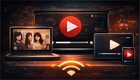 Japan AV 검색 의도(장르-배우-스트리밍) 흐름을 보여주는 탐색 가이드 이미지