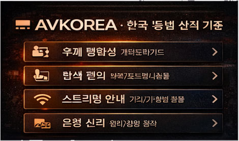 korea av guide site selection 사이트선택기준을 정리한 이미지